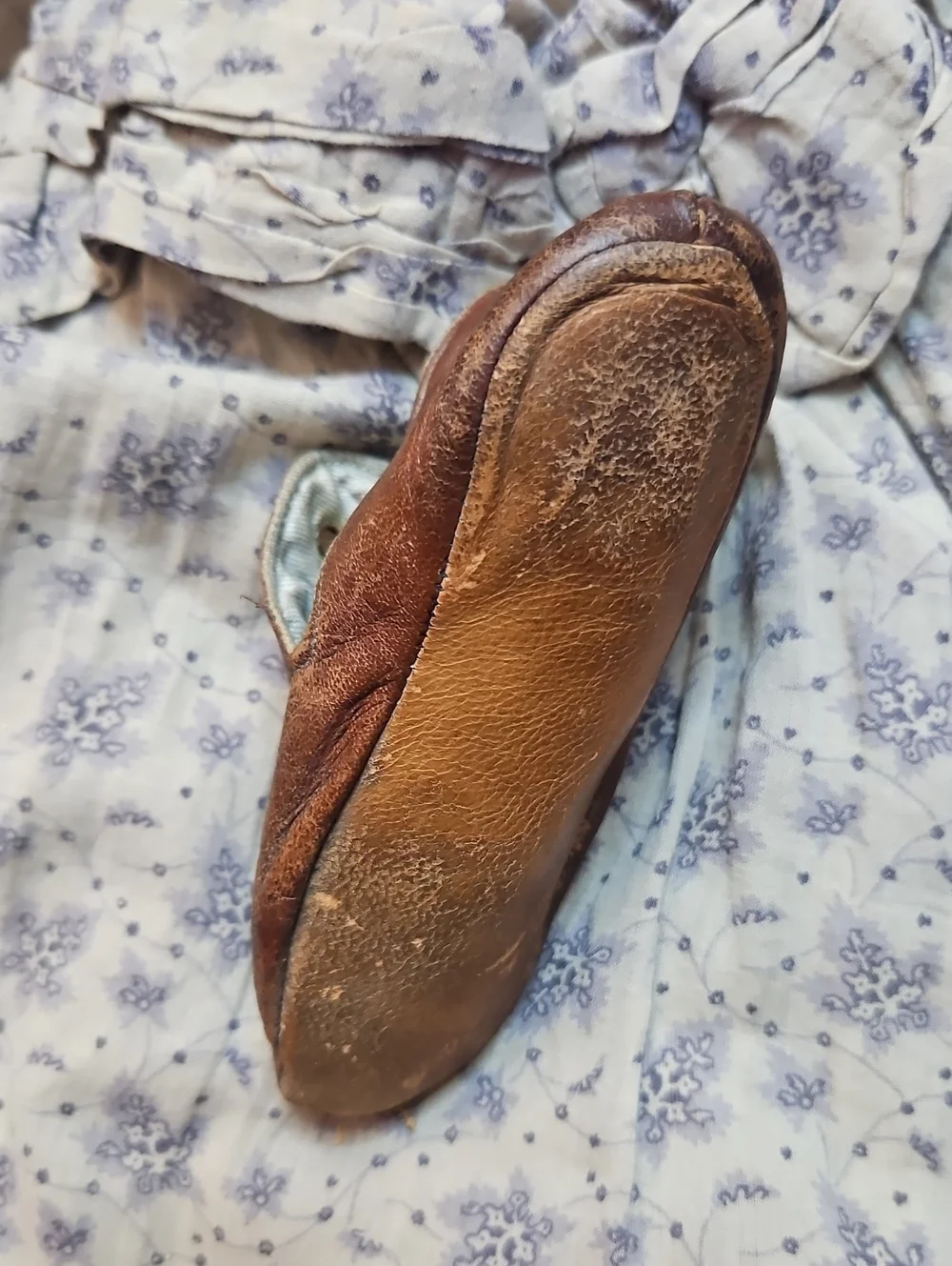 Antique 1800s one hundred year old handmade baby bootie moccasin Shoe